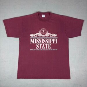 Vintage 90s Mississippi State University T-Shirt Velva Sheen Made in USA XL